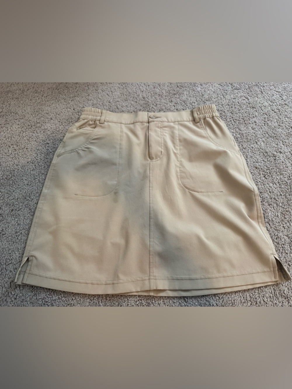 Womens Beige Skort with Front Pockets